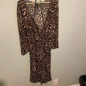 Lepoard faux wrap dress